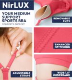 Nirlon Y-Back Adjustable Sports Bra for Women - NirLUX High Support, Removable Pads, Stretchy Bra for Yoga & Everyday Wear - Image 3