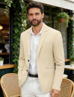 Vssjavun Mens Blazer Casual Sport Coats Slim Fit Two Button Lightweight Suit Jacket Business Jacket - Image 4