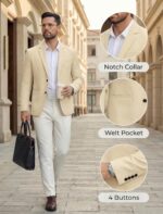 Vssjavun Mens Blazer Casual Sport Coats Slim Fit Two Button Lightweight Suit Jacket Business Jacket - Image 5
