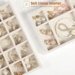 GUOER 5 Drawers Clear Jewelry Box for Women and Girls, Acrylic Earring Holder Organizer Ring Holder Display Storage, Warm White - Image 3