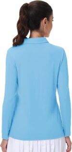 MAGCOMSEN Women's Polo Shirts Long Sleeve Golf Shirt Quick Dry UPF 50+ Sun Protection Lightweight Tennis Shirts - Image 3