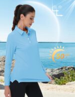 MAGCOMSEN Women's Polo Shirts Long Sleeve Golf Shirt Quick Dry UPF 50+ Sun Protection Lightweight Tennis Shirts - Image 4