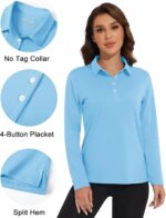 MAGCOMSEN Women's Polo Shirts Long Sleeve Golf Shirt Quick Dry UPF 50+ Sun Protection Lightweight Tennis Shirts - Image 6