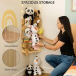 PUTSKA Nursery Furniture Hanging Organizer – Wall Mounted Stuffed Animal Storage for Baby Room, Corner Plush Collection Display & Nursery Organization System, Space-Saving Vertical Storage - Plain - Image 4