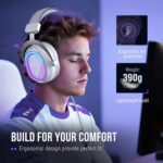 FIFINE USB Gaming Headset: Flowing RGB Lighting - 7.1 Surround Sound - Detachable Mic - Soft Ear Pads, Over-Ear Headset with Control Box, for PC, Laptop, Mac, PS5/PS4 - AmpliGame H13WP (White&Purple) - Image 6