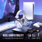 FIFINE USB Gaming Headset: Flowing RGB Lighting - 7.1 Surround Sound - Detachable Mic - Soft Ear Pads, Over-Ear Headset with Control Box, for PC, Laptop, Mac, PS5/PS4 - AmpliGame H13WP (White&Purple) - Image 9