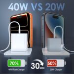 Essri 40W for iPhone 17 16 Pro Max Charger Fast Charging,2-Pack Super Fast USB C Charger Block for iPhone 16/16 Pro Max/15 Plus Series/iPad Pro,PD 3.0 Wall Charger with 6FT&10FT Long C Cable - Image 4