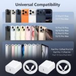 Essri 40W for iPhone 17 16 Pro Max Charger Fast Charging,2-Pack Super Fast USB C Charger Block for iPhone 16/16 Pro Max/15 Plus Series/iPad Pro,PD 3.0 Wall Charger with 6FT&10FT Long C Cable - Image 7