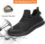Steel Toe Shoes for Men and Women Comfortable Lightweight Work Safety Shoes Puncture Proof Slip Resistant Indestructible Sneakers Construction Work Utility - Image 4