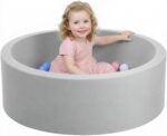 Wilwolfer Foam Ball Pit for Toddlers, Large Baby Ball Pit for Babies with Soft Memory Sponge, Indoor Outdoor Baby Playpen, Kids Play Ball Pool, Gift Toys for Infants Boys and Girls (Gray, NO Balls) - Image 3