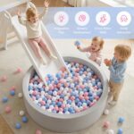 Wilwolfer Foam Ball Pit for Toddlers, Large Baby Ball Pit for Babies with Soft Memory Sponge, Indoor Outdoor Baby Playpen, Kids Play Ball Pool, Gift Toys for Infants Boys and Girls (Gray, NO Balls) - Image 4