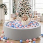 Wilwolfer Foam Ball Pit for Toddlers, Large Baby Ball Pit for Babies with Soft Memory Sponge, Indoor Outdoor Baby Playpen, Kids Play Ball Pool, Gift Toys for Infants Boys and Girls (Gray, NO Balls) - Image 6