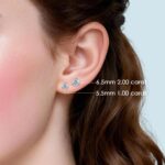 Moissanite Stud Earrings, Lab Created Double Halo Design 1 Pair VVSI Quality D Color Round Cut,Moissanite Earrings for Women Men Sensitive Ear Gifts - Image 9