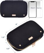 NISHEL Travel Jewelry Case, Holiday Organizer for Necklaces, Earrings, Rings, Bracelets, Watch, Black - Image 3