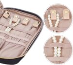 NISHEL Travel Jewelry Case, Holiday Organizer for Necklaces, Earrings, Rings, Bracelets, Watch, Black - Image 5