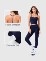 Matching Workout Sets for Women,Breathable Sport Bras & Seamless Leggings,2 Piece ActiveWear Outfits for Pilates/Gym/Athletic - Image 3