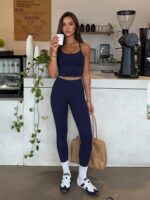 Matching Workout Sets for Women,Breathable Sport Bras & Seamless Leggings,2 Piece ActiveWear Outfits for Pilates/Gym/Athletic - Image 6