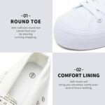 FRACORA Womens High Top Canvas Shoes White Black Platform Sneakers Lace Up Shoes for Women - Image 6