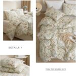 AMWAN Fresh Botanical Floral Duvet Cover Full Size Cotton Garden Bedding Sets Chic Vintage Comforter Aesthetic Flower Boho with Zipper - Image 4