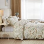 AMWAN Fresh Botanical Floral Duvet Cover Full Size Cotton Garden Bedding Sets Chic Vintage Comforter Aesthetic Flower Boho with Zipper - Image 5