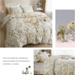 AMWAN Fresh Botanical Floral Duvet Cover Full Size Cotton Garden Bedding Sets Chic Vintage Comforter Aesthetic Flower Boho with Zipper - Image 10