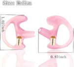 Lsgoodcare 24Pcs Replacement Earmold Earbud Left Ear for Two Way Radio Acoustic Coil Tube Earpiece - Silicone Walkie Talkie Earmould Ear Buds Pink Small Medium Large, Soft Ear Piece - Image 3