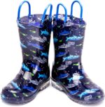 HugRain Toddler Boys Adorable SHARK Light Up Rain Boots - Image 4