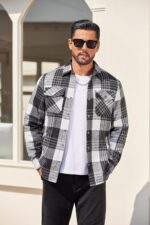 COOFANDY Men's Flannel Shirt Jackets Quilted Lined Plaid Jacket Long Sleeve Button Down Thick Winter Outwear Shackets - Image 4