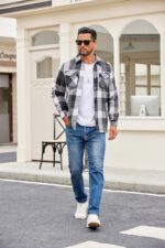 COOFANDY Men's Flannel Shirt Jackets Quilted Lined Plaid Jacket Long Sleeve Button Down Thick Winter Outwear Shackets - Image 5