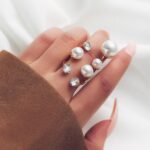 NIQIPOK Vintage Pearl Ring Open Pearl Finger Ring for Women Faux Pearl Stacking Ring Baroque Pearl Promise Ring Pearl Statement Jewelry - Image 3