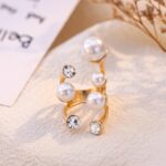 NIQIPOK Vintage Pearl Ring Open Pearl Finger Ring for Women Faux Pearl Stacking Ring Baroque Pearl Promise Ring Pearl Statement Jewelry - Image 5