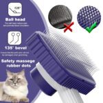 Cat brush, Cat Brush for Long or Short Haired Cats, Remove Loose Fur and Mats, Rounded Pins Reduces Painful Pulling, Not for Tangle and Curly Fur, Dark Blue - Image 3