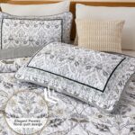 DJY Floral Quilt Set King Size, Grey Flower Pattern Quilts King Bedspread Coverlet Set with 2 Pillowcases, Soft Lightweight Microfiber Bedding for All Season (90"x110") - Image 8