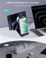 Wireless Charger for Samsung: 5 in 1 Samsung Wireless Charging Station for Galaxy S26 Ultra/S25/S24, Charger Stand for Galaxy Watch8/7/6/5/4, Charging Dock Stand for Android Multiple Devices, Black - Image 4