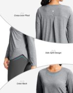 SANTINY Lightweight Long Sleeve Workout Tops for Women Breathable Gym Yoga Athletic Running Hiking Top UPF 50+ Sun Shirts - Image 5
