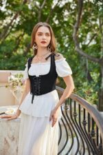 Scarlet Darkness Women's Underbust Corset Top Renaissance Medieval Lace-up Boned Fairycore Pirate Corsets - Image 4