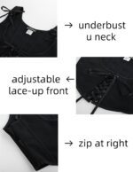 Scarlet Darkness Women's Underbust Corset Top Renaissance Medieval Lace-up Boned Fairycore Pirate Corsets - Image 5