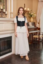 Scarlet Darkness Women's Underbust Corset Top Renaissance Medieval Lace-up Boned Fairycore Pirate Corsets - Image 7