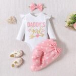 Newborn Infant Baby Girls Clothes Long Sleeve Bodysuit Pants Set Fall Winter Outfits - Image 3