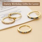 Birthstone Rings for Women, Gold Rings for Women Non Tarnish Valentines Day Gifts for Her Mothers Day Gifts for Mom Anniversary Gold Jewelry - Image 7