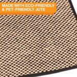 Neater Pets Jute Cat Litter Trapping Mat - Catches Spilled Litter Mess from Kitty Litter Box to Protect Floors, Soft on Cats Paws, Anti-Skid Backing, Easy to Clean, Checkered, 24" x 36" - Image 5