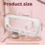 5 Pack Clear PVC Zipper Pencil Pouch, Pen Pencil Case Makeup Pouch, Large Capacity Pencil Bag for Office Stationery Travel Storage (White) - Image 3