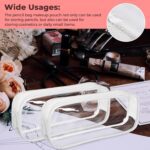 5 Pack Clear PVC Zipper Pencil Pouch, Pen Pencil Case Makeup Pouch, Large Capacity Pencil Bag for Office Stationery Travel Storage (White) - Image 6