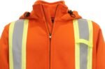 BOCOMAL FR Hoodies High Visibility 14oz Fleece Heavyweight Hi-vis Jackets Flame Resistant Reflective Hooded Sweatshirts - Image 6
