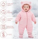 JiAmy Baby Snowsuit Winter Romper Hooded Boys Girls Jumpsuit Bear Thick Windproof Cap Infant Winter Clothes - Image 3