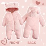 JiAmy Baby Snowsuit Winter Romper Hooded Boys Girls Jumpsuit Bear Thick Windproof Cap Infant Winter Clothes - Image 5