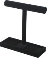 Multi-Use Jewelry Holder Stand, Necklace Bracelet Ring Organizer Stand, Scrunchie Watches Velvet Jewelry Holder Stand With Tray for Women Home Use(Black Color) - Image 4