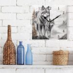 Nander 3D Wolf Square Wall Clock, 9.45 Inch Battery Operated Quartz Quiet Desk Clock for Home,Office,School - Image 4