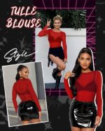 Women's Mesh Tops Sheer Long Sleeve Tee Shirts Bodycon See Through Blouse Clubwear - Image 7