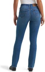 Lee Women's Ultra Lux Comfort with Flex Motion Straight Leg Jean, Blue Strain, 18 Short - Image 3